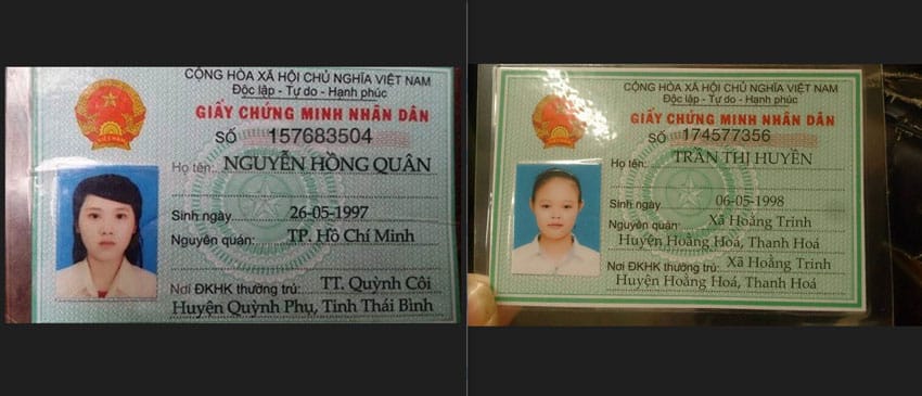 CMND cầm tay kèm mặt